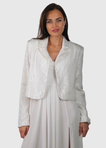 Jania белый короткий пиджак с блестками
