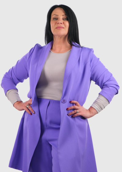 Velia Lielo izmēru violeta gara žakete