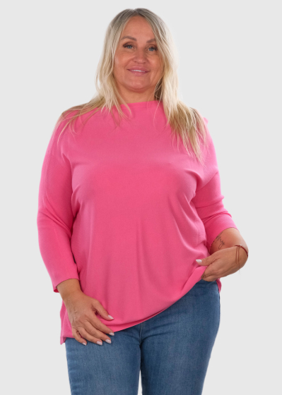 Javiera Plus Size pink women's sweater
