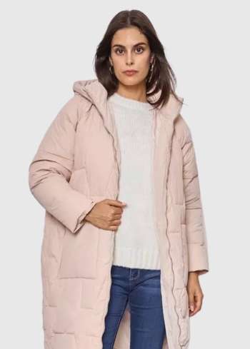 Sabina beige women's jacket with a hood