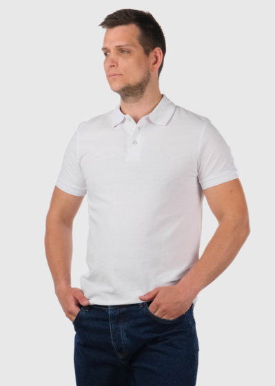 Ermanno balts vīriešu polo krekls
