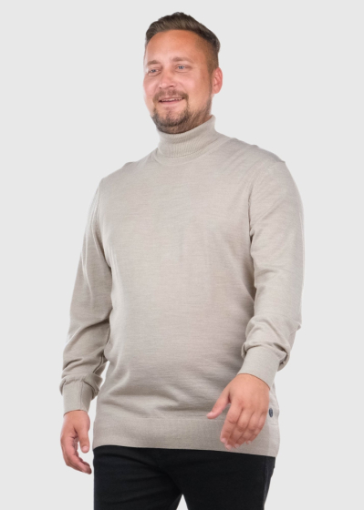 Consalvo Plus Size бежевый свитер с высоким воротом