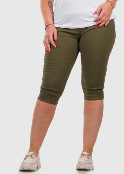 Ginevra Plus Size khaki cropped pants