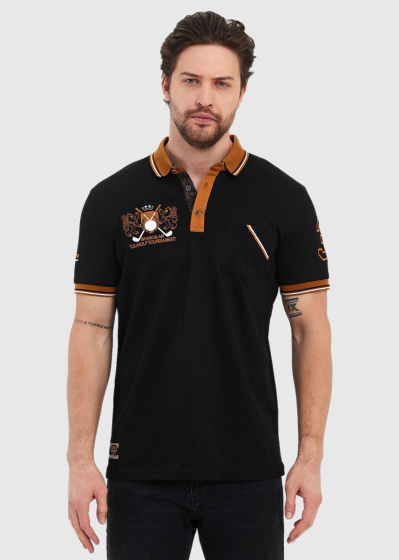 Archy melns vīriešu polo krekls