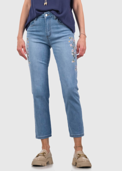 Alli Slim Fit синие женские джинсы с аппликацией