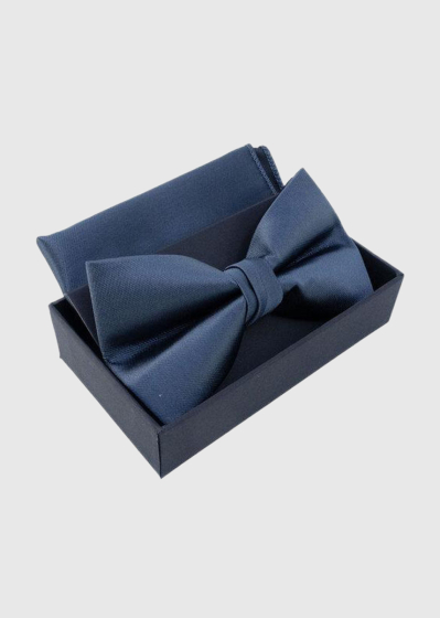 Ansat dark grey bow tie and handkerchief