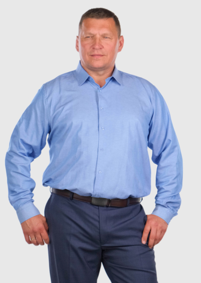 Regular Fit синяя мужская рубашка Большого размера