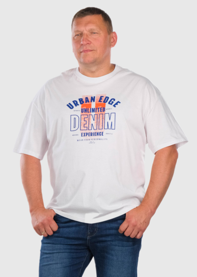 Batelt Plus Size white t-shirt with a sign