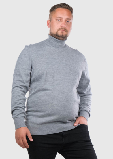 Consalvo Plus Size grey high neck sweater