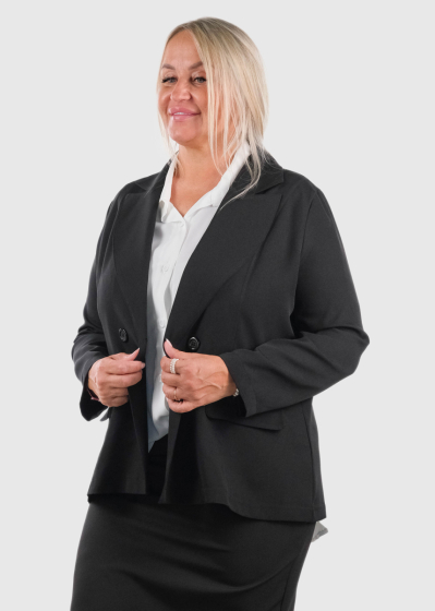 Julia Lielo izmēru melna sieviešu žakete