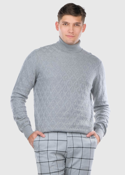 Sesto grey men's turtleneck with pattern