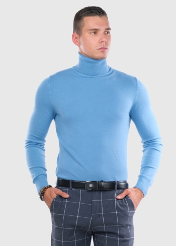 Gianfranco light blue men's turtleneck