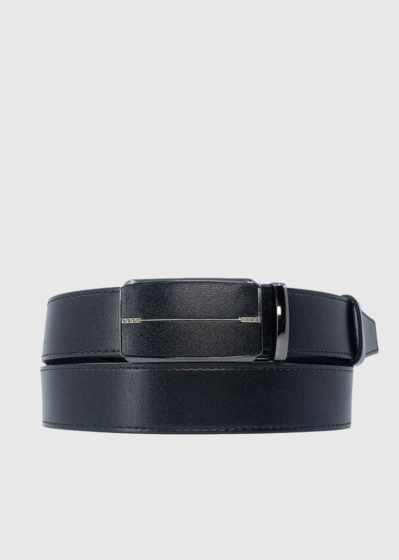 Clement black men's belt with metal buckle