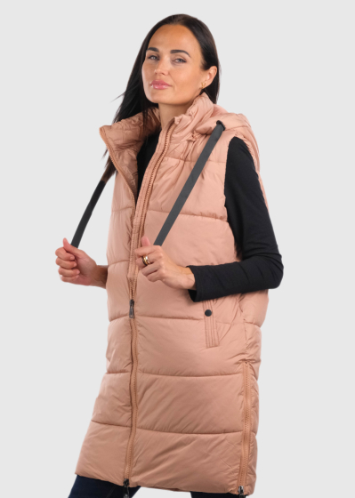 Ested pink women's long vest