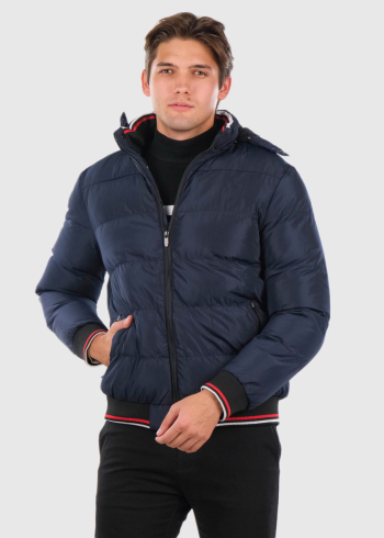 Devin dark blue jacket with hood