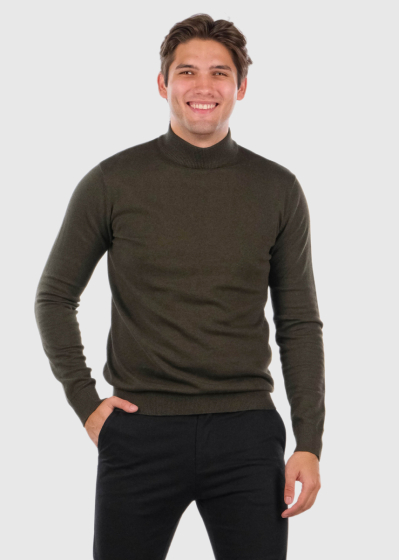 Eoghan khaki high neck turtleneck