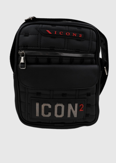Icon черная мужская сумка с логотипом