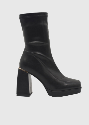 AZAREY black thick heeled boots