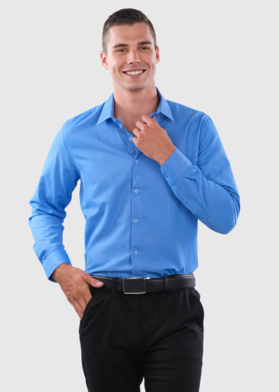 Fahd Slim Fit blue long sleeve shirt