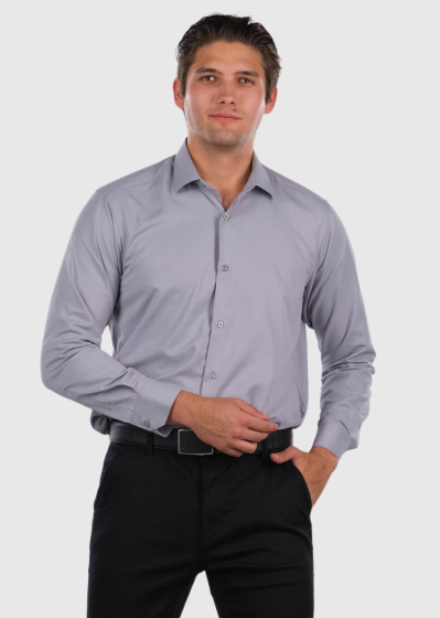 Fadxel&nbsp;Regular Fit grey long sleeve shirt