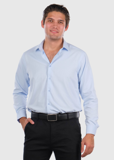 Fadxel&nbsp;Regular Fit light blue long sleeve shirt