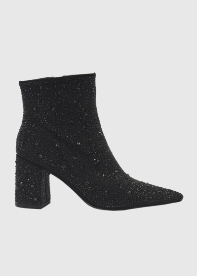 AZAREY black boots with rhinestones