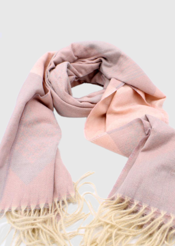 Paride pink women's scarf with fridge detail