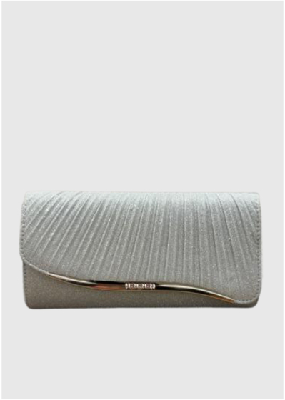 Adali silver fold over clutch