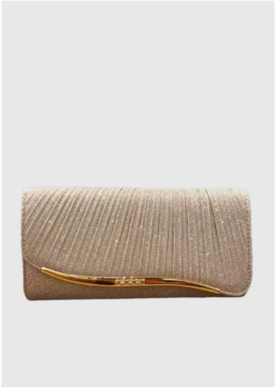 Adali gold fold over clutch
