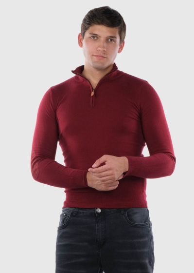 Fedele bordo mens sweater with zip