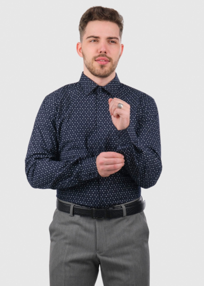 Regular Fit dark blue shirt