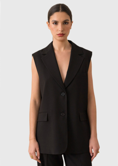 Audrey melna brīva piegriezuma veste