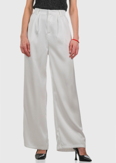 Aigerim white women's wide leg pants