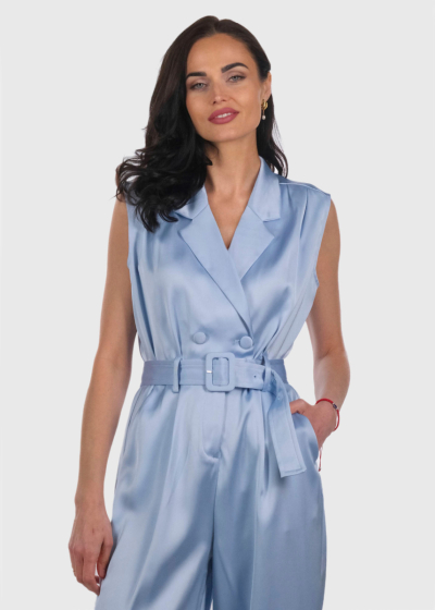 Alesya light blue belted jumpsuit