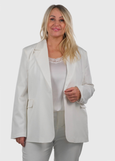 Diara Lielo izmēru balta sieviešu žakete