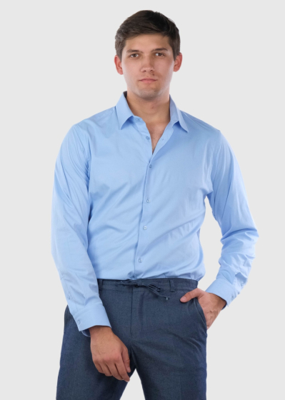 Slim Fit gaiši zils vīriešu krekls