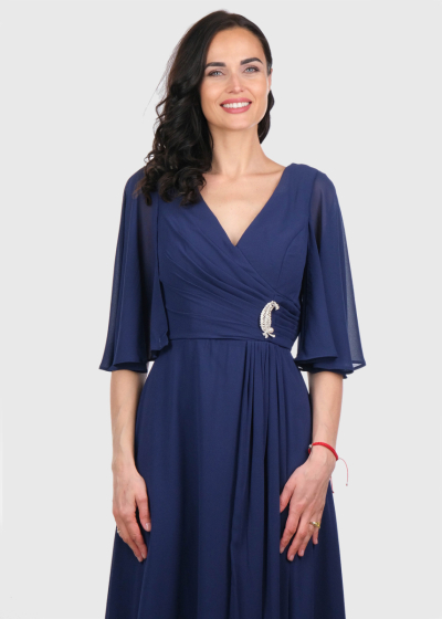Erika dark blue long evening dress