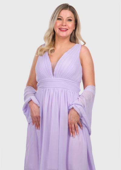 Elke light purple short evening dress