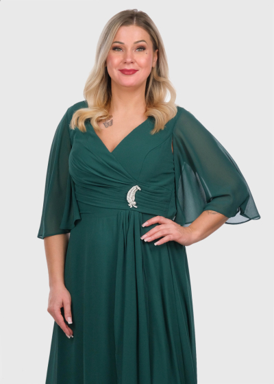 Erika tumši zaļa long evening dress