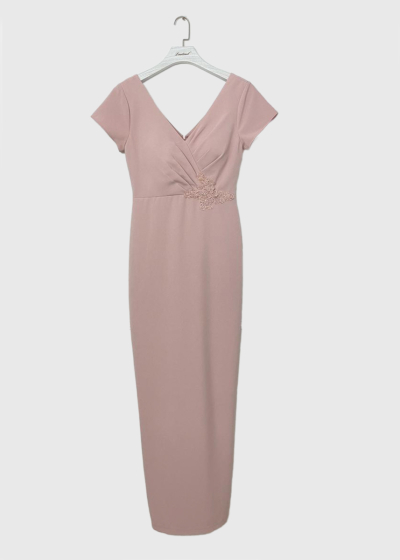 Amara light pink long evening dress