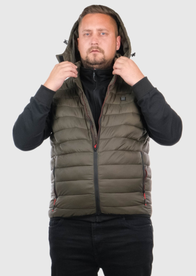 Nestore Plus Size khaki men's quilted vest