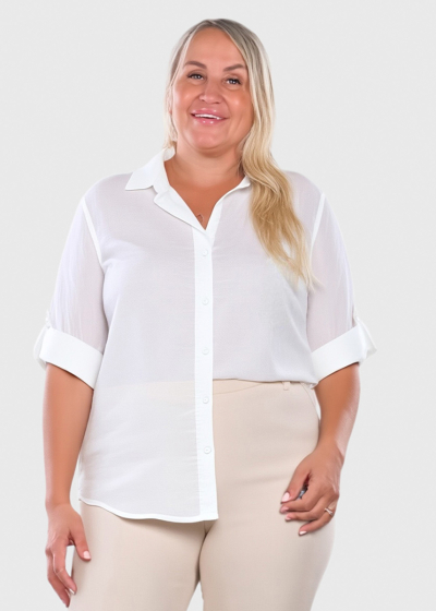 Kubra Lielo izmēru balta blūze ar pogām