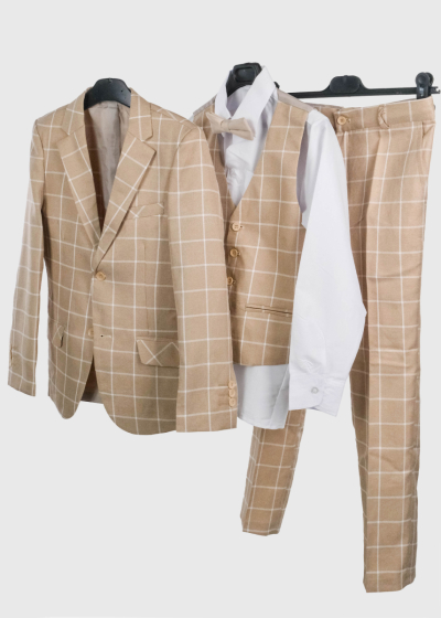 Kahlan beige checked suit
