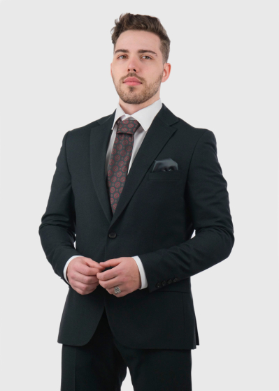 Wayne dark green Slim Fit men's suit