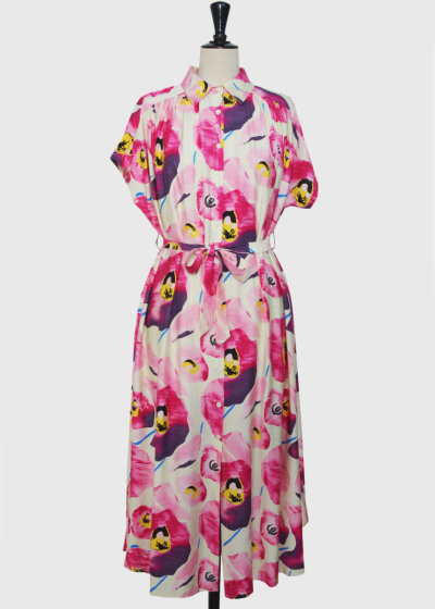 Yoshiko pink long printed dress
