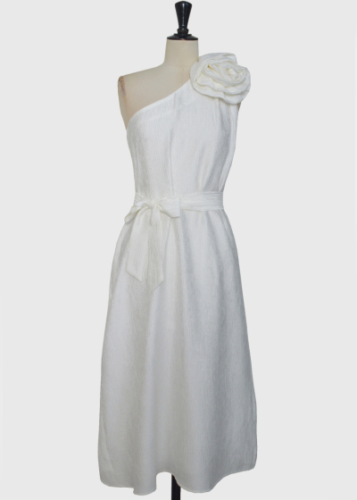 Yanira white one shoulder dress