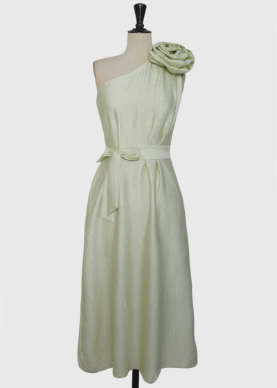 Yanira light green one shoulder dress