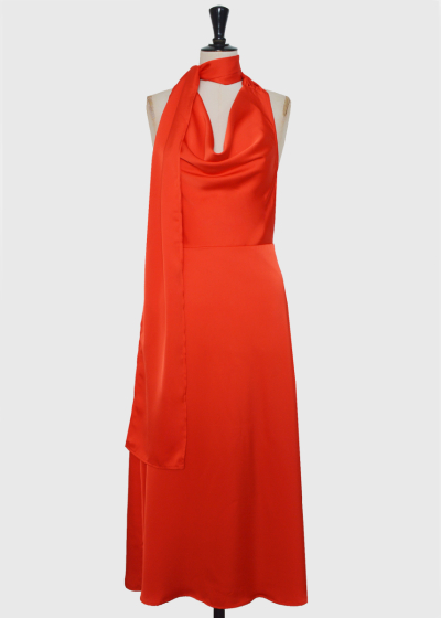 Zeyna red zipped evening dress