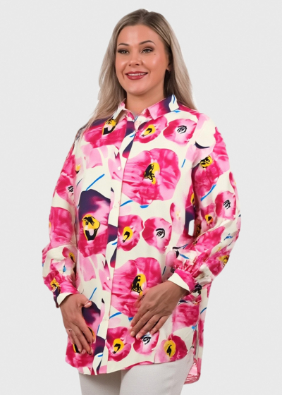 Yasmina pink floral printed blouse
