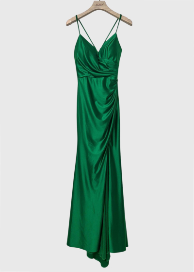 Arna green split hem evening dress